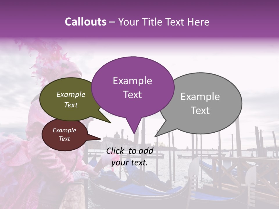 Pink Mask, Venice Carnival, Italy. PowerPoint Template