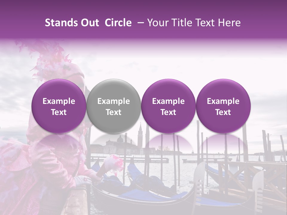 Pink Mask, Venice Carnival, Italy. PowerPoint Template