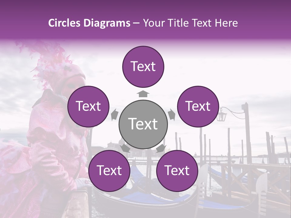 Pink Mask, Venice Carnival, Italy. PowerPoint Template