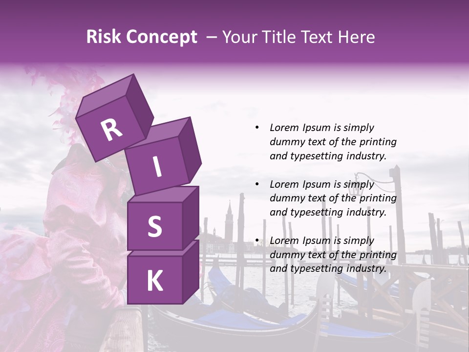 Pink Mask, Venice Carnival, Italy. PowerPoint Template