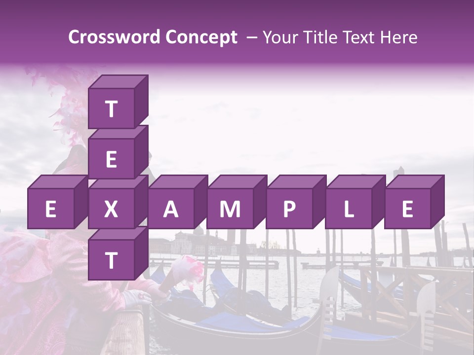 Pink Mask, Venice Carnival, Italy. PowerPoint Template