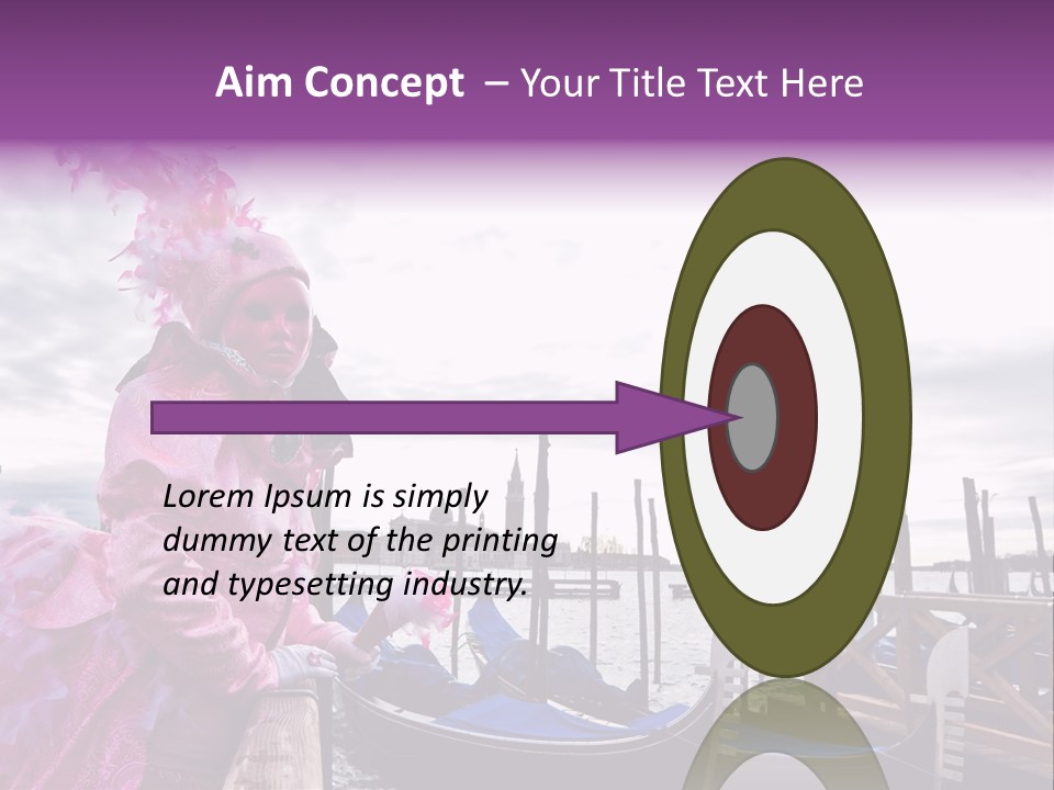 Pink Mask, Venice Carnival, Italy. PowerPoint Template