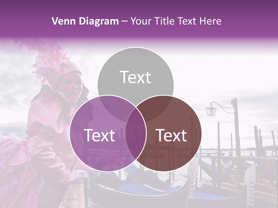 Pink Mask, Venice Carnival, Italy. PowerPoint Template