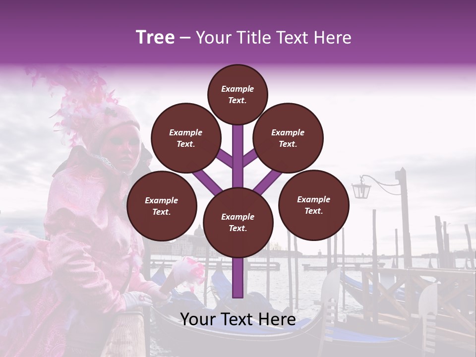 Pink Mask, Venice Carnival, Italy. PowerPoint Template