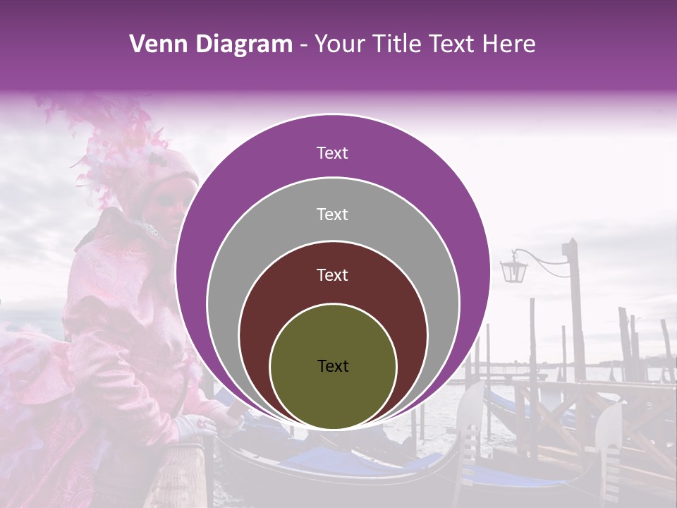 Pink Mask, Venice Carnival, Italy. PowerPoint Template