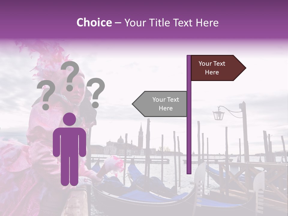 Pink Mask, Venice Carnival, Italy. PowerPoint Template