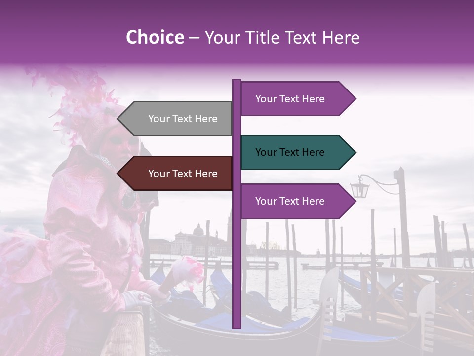 Pink Mask, Venice Carnival, Italy. PowerPoint Template