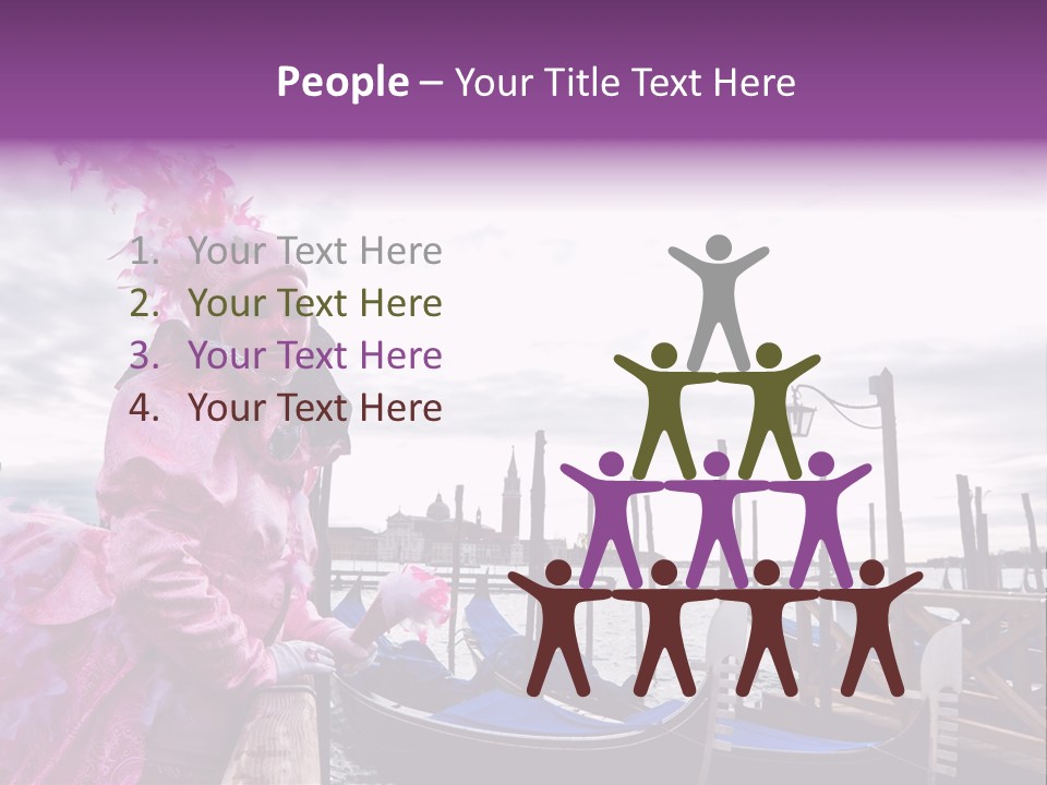 Pink Mask, Venice Carnival, Italy. PowerPoint Template