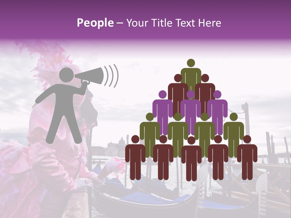 Pink Mask, Venice Carnival, Italy. PowerPoint Template