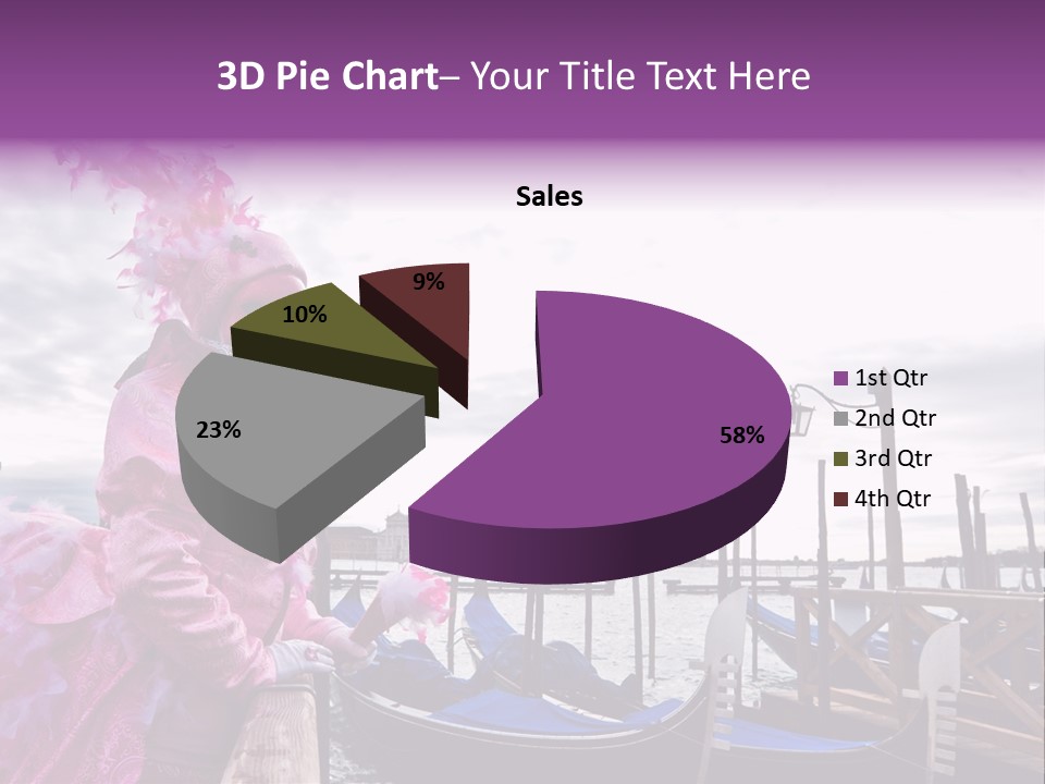 Pink Mask, Venice Carnival, Italy. PowerPoint Template