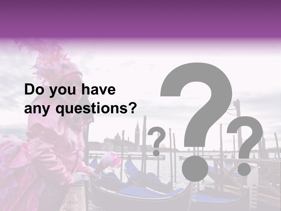 Pink Mask, Venice Carnival, Italy. PowerPoint Template