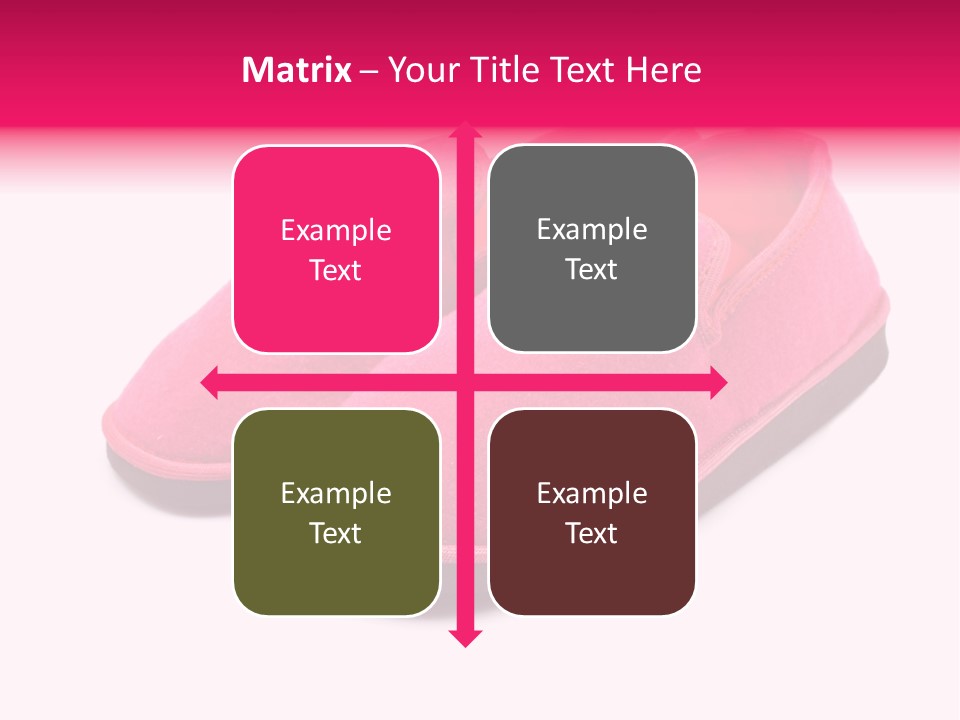 Lady Pink Slippers With Soft Shadow On White Background PowerPoint Template