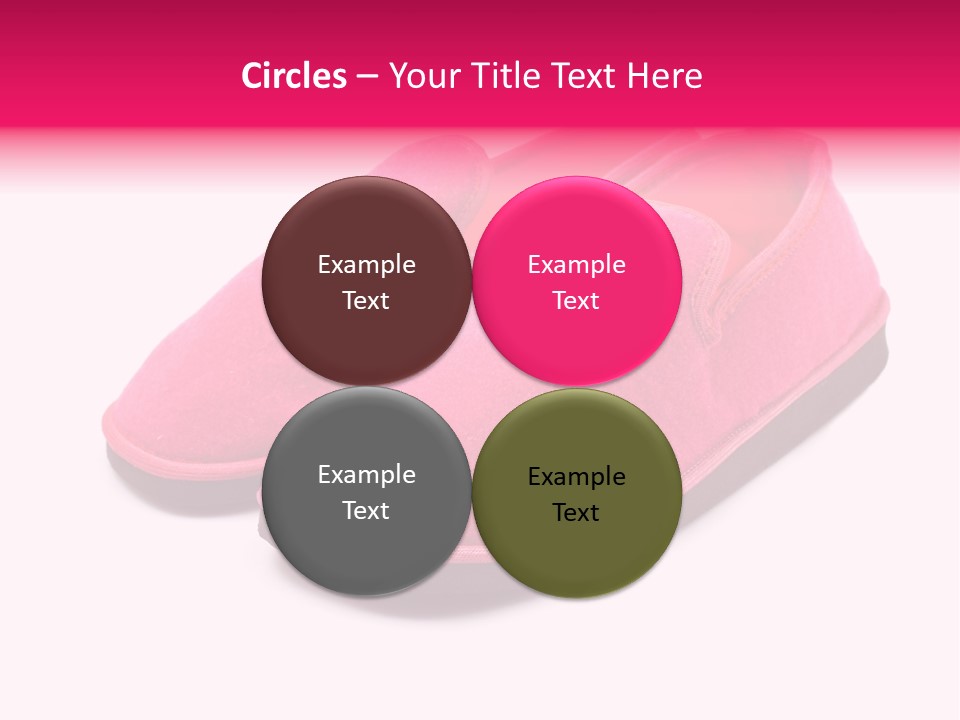 Lady Pink Slippers With Soft Shadow On White Background PowerPoint Template