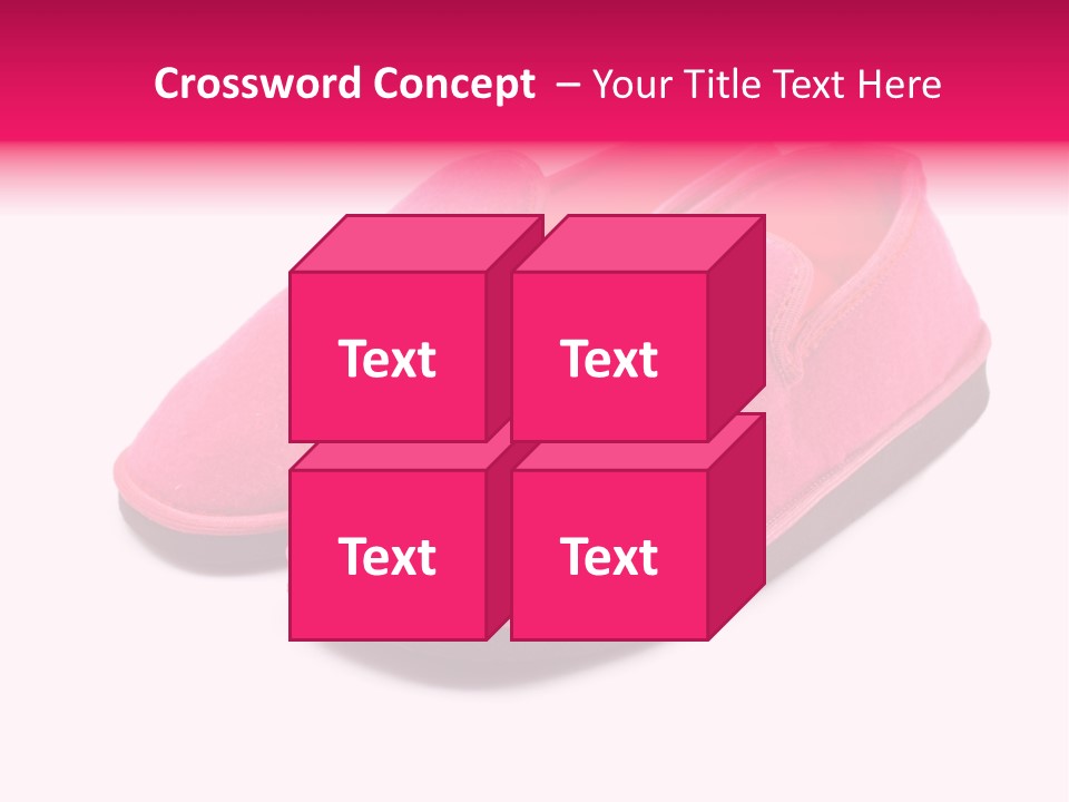 Lady Pink Slippers With Soft Shadow On White Background PowerPoint Template