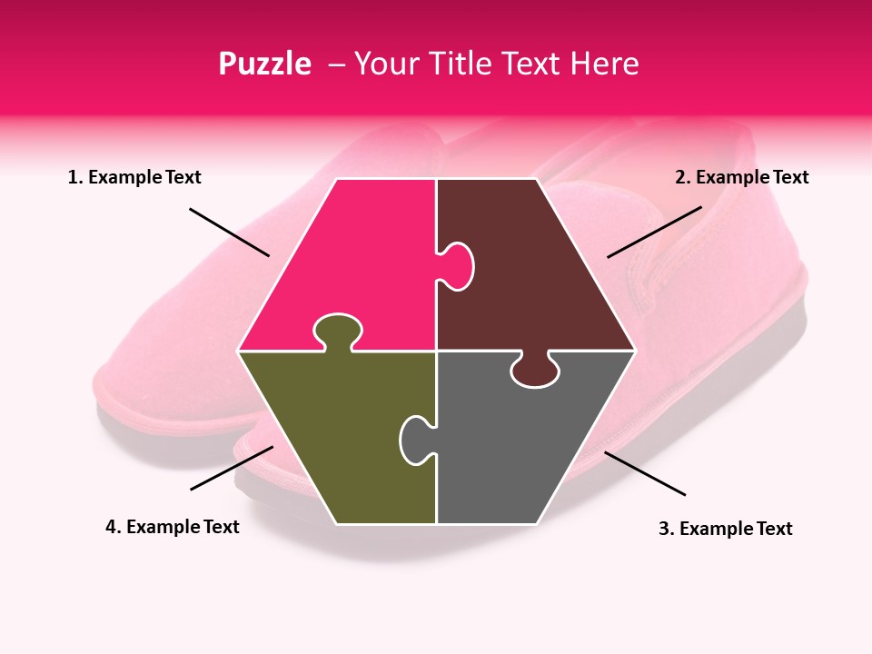 Lady Pink Slippers With Soft Shadow On White Background PowerPoint Template