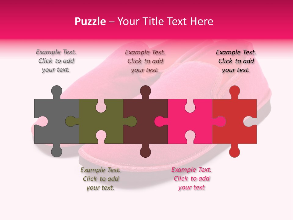 Lady Pink Slippers With Soft Shadow On White Background PowerPoint Template