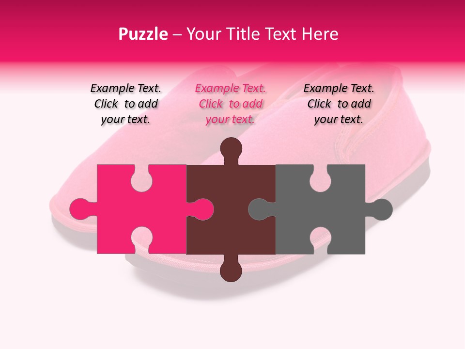 Lady Pink Slippers With Soft Shadow On White Background PowerPoint Template