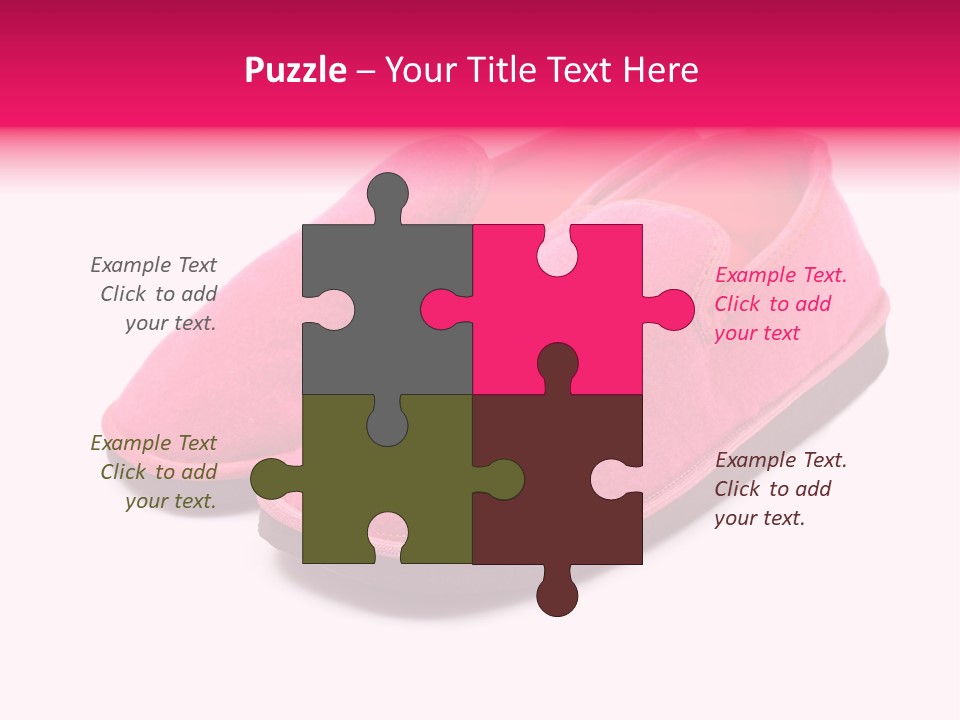 Lady Pink Slippers With Soft Shadow On White Background PowerPoint Template