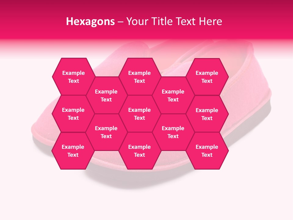 Lady Pink Slippers With Soft Shadow On White Background PowerPoint Template