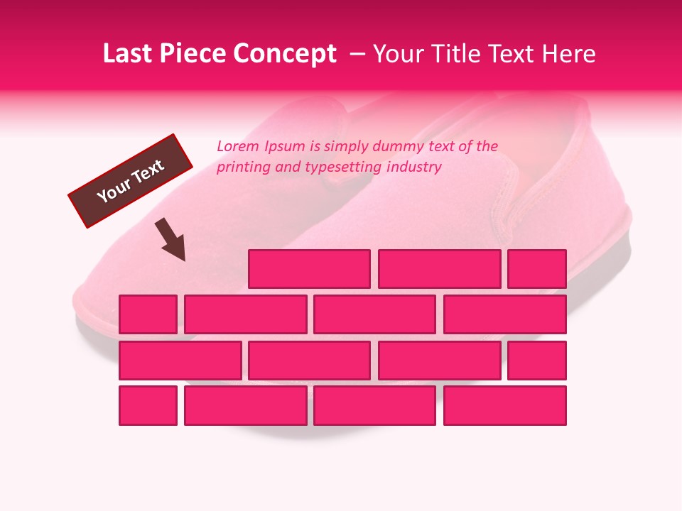 Lady Pink Slippers With Soft Shadow On White Background PowerPoint Template
