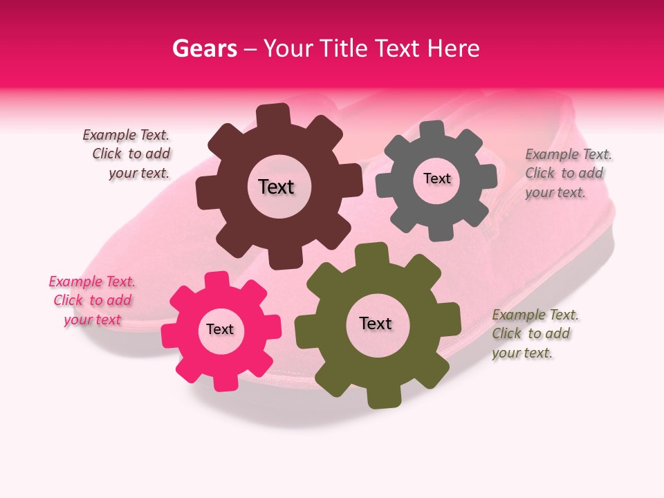 Lady Pink Slippers With Soft Shadow On White Background PowerPoint Template