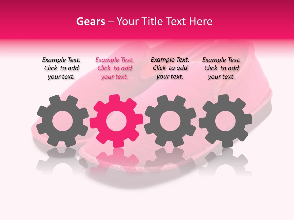 Lady Pink Slippers With Soft Shadow On White Background PowerPoint Template