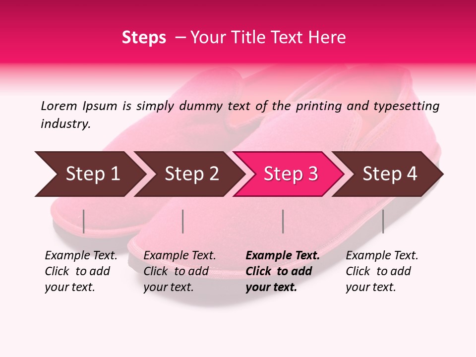 Lady Pink Slippers With Soft Shadow On White Background PowerPoint Template