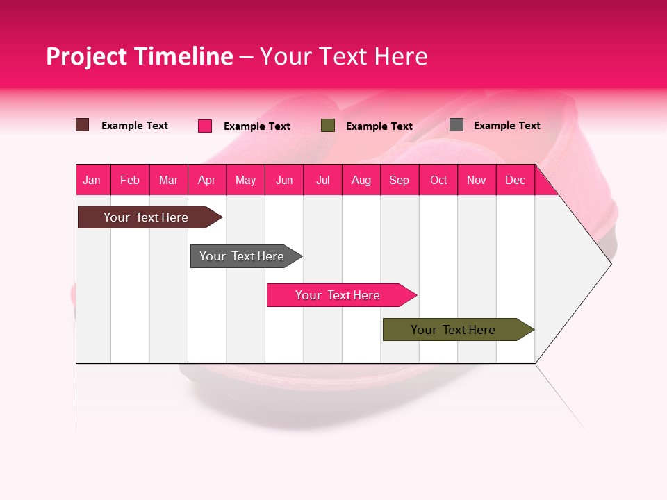 Lady Pink Slippers With Soft Shadow On White Background PowerPoint Template