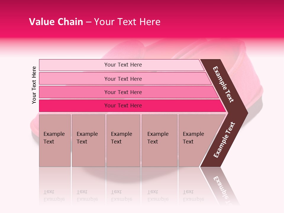 Lady Pink Slippers With Soft Shadow On White Background PowerPoint Template