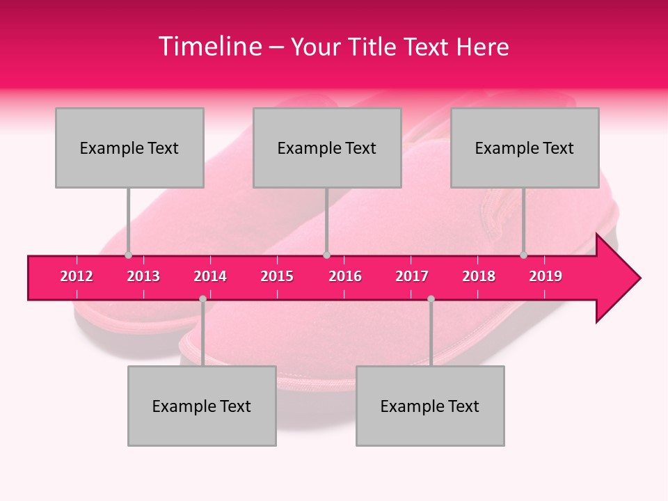 Lady Pink Slippers With Soft Shadow On White Background PowerPoint Template