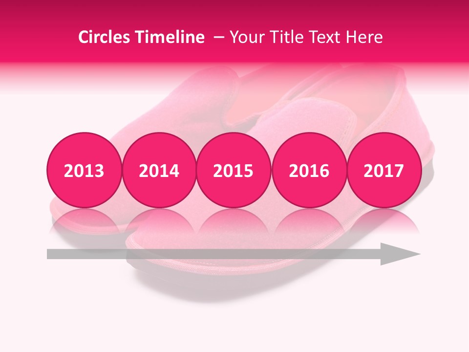 Lady Pink Slippers With Soft Shadow On White Background PowerPoint Template