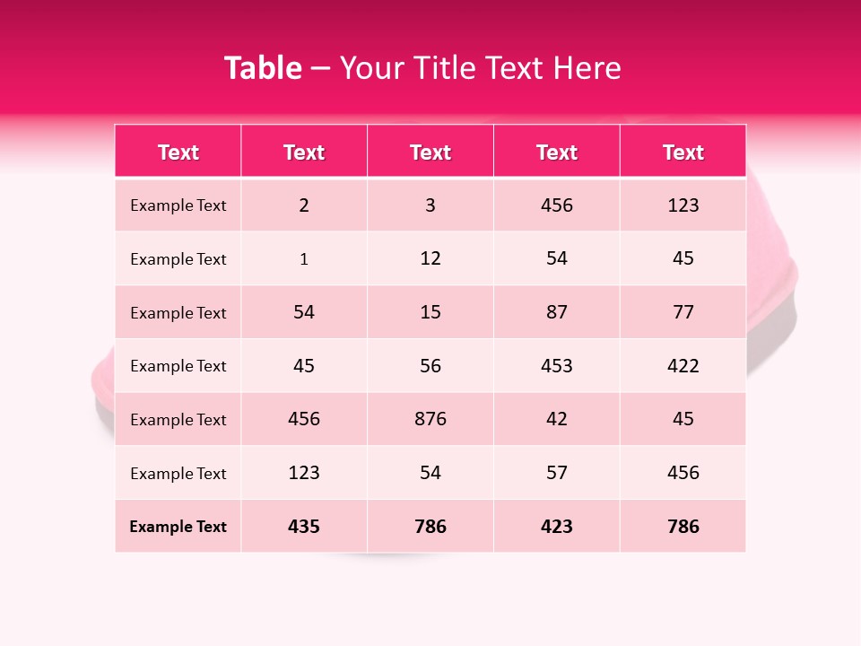 Lady Pink Slippers With Soft Shadow On White Background PowerPoint Template