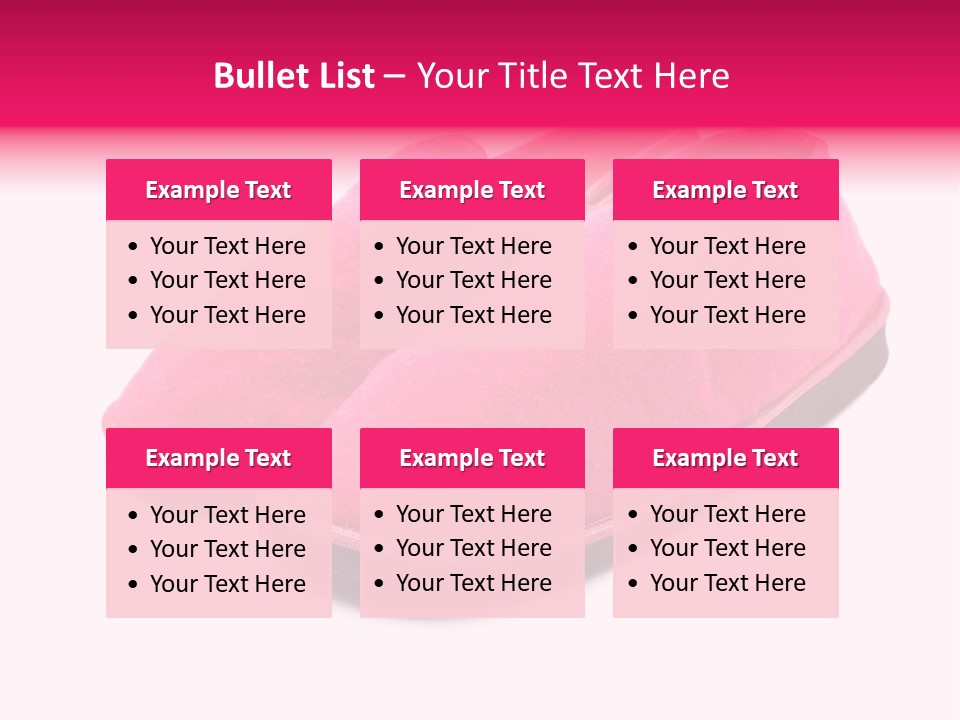 Lady Pink Slippers With Soft Shadow On White Background PowerPoint Template