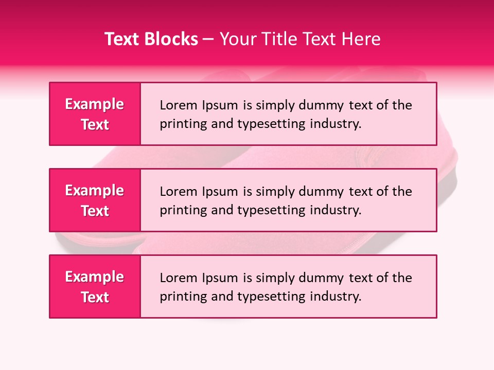 Lady Pink Slippers With Soft Shadow On White Background PowerPoint Template