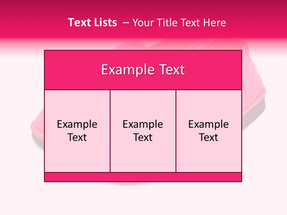 Lady Pink Slippers With Soft Shadow On White Background PowerPoint Template