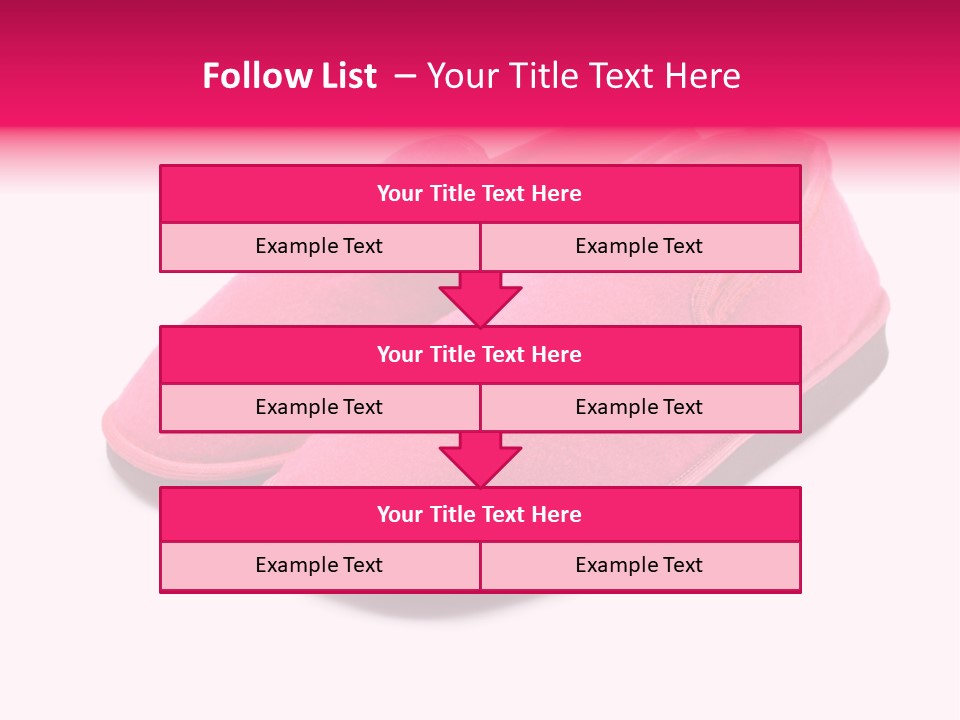 Lady Pink Slippers With Soft Shadow On White Background PowerPoint Template