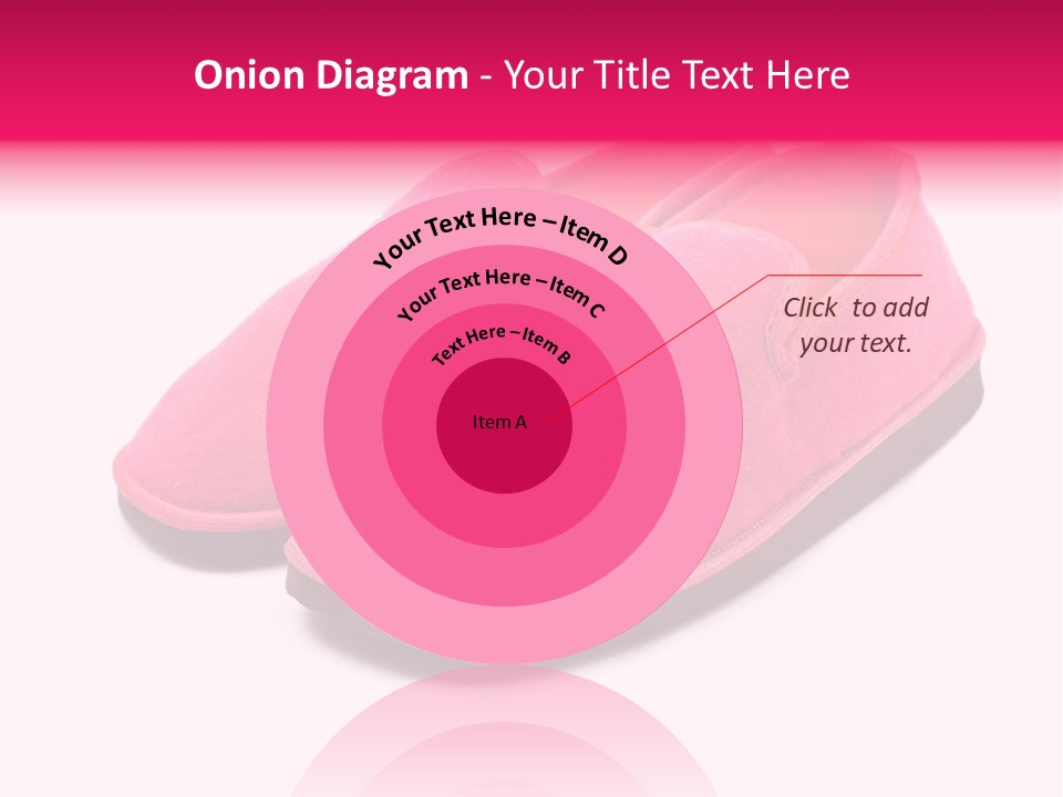 Lady Pink Slippers With Soft Shadow On White Background PowerPoint Template