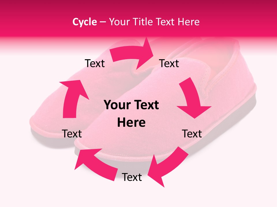 Lady Pink Slippers With Soft Shadow On White Background PowerPoint Template