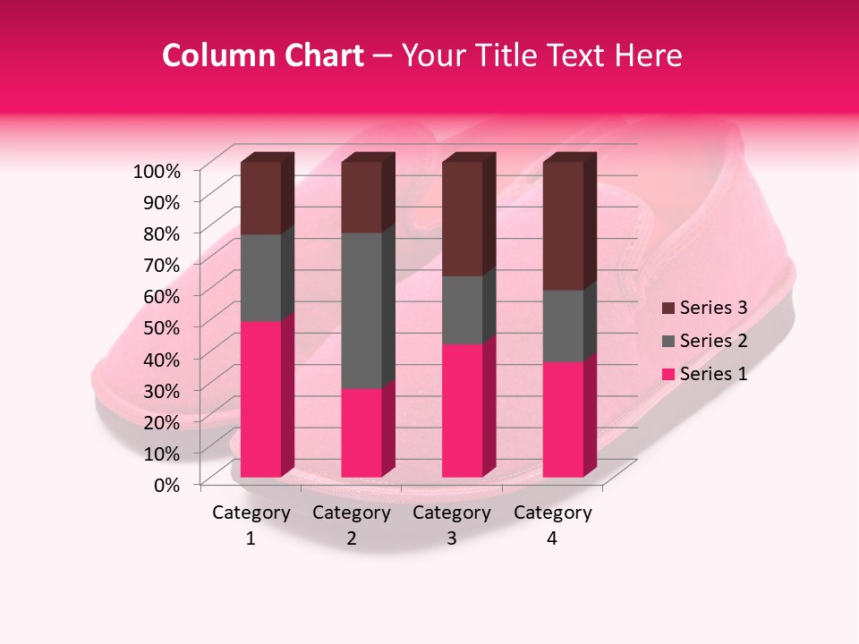 Lady Pink Slippers With Soft Shadow On White Background PowerPoint Template