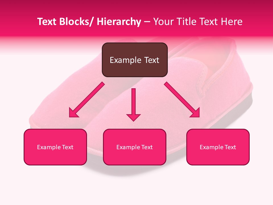 Lady Pink Slippers With Soft Shadow On White Background PowerPoint Template