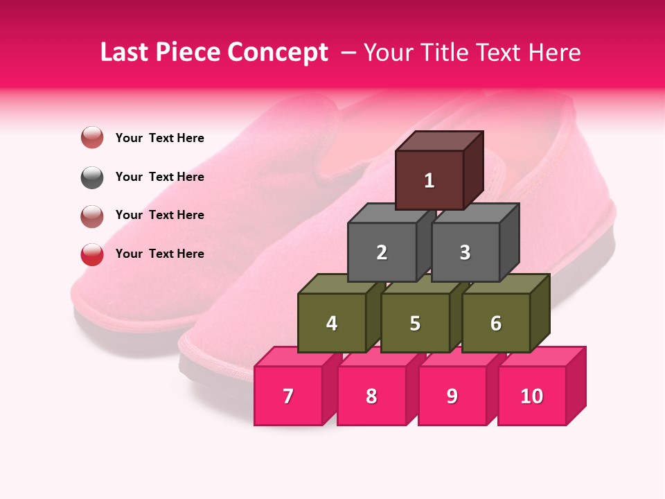 Lady Pink Slippers With Soft Shadow On White Background PowerPoint Template