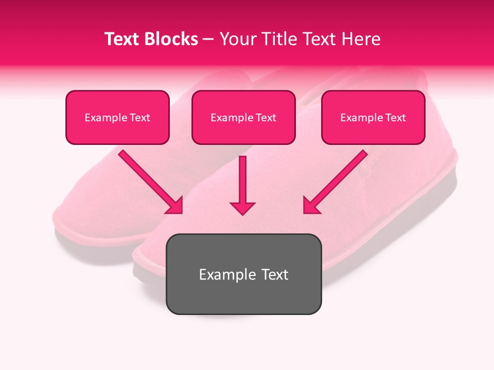 Lady Pink Slippers With Soft Shadow On White Background PowerPoint Template