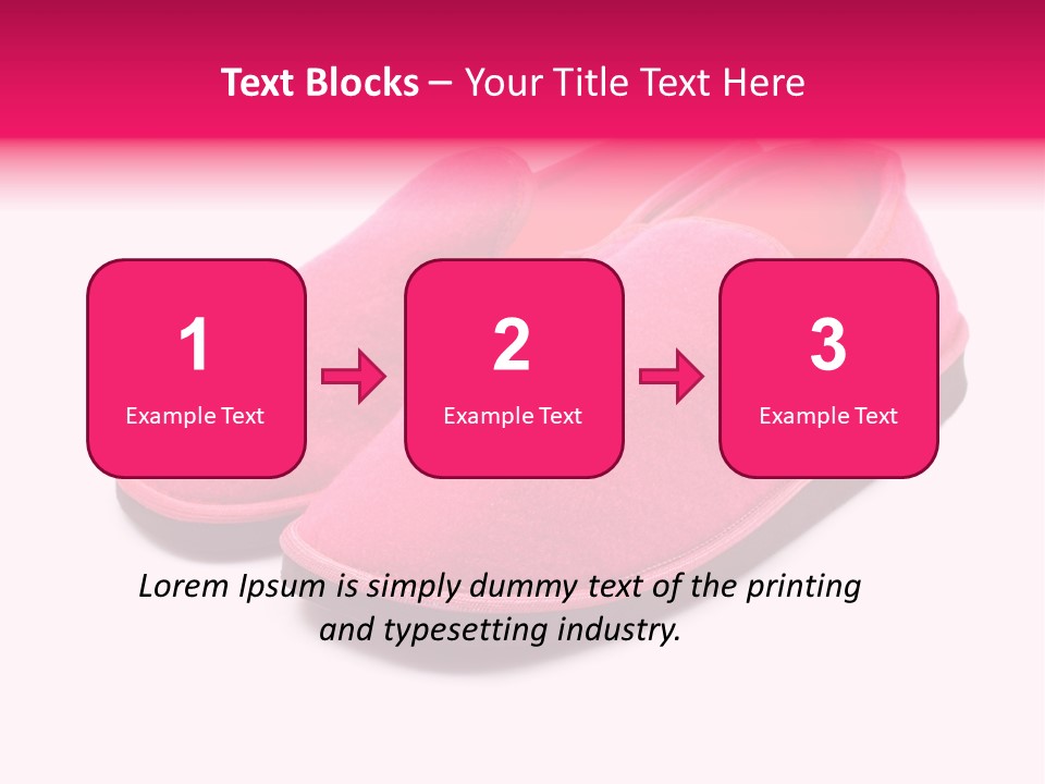 Lady Pink Slippers With Soft Shadow On White Background PowerPoint Template