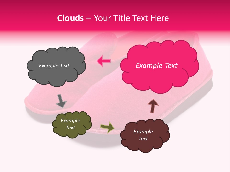 Lady Pink Slippers With Soft Shadow On White Background PowerPoint Template