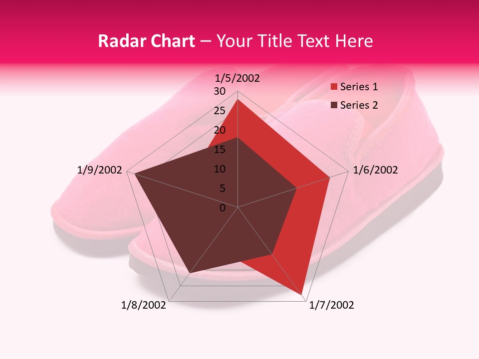 Lady Pink Slippers With Soft Shadow On White Background PowerPoint Template