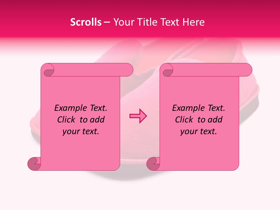 Lady Pink Slippers With Soft Shadow On White Background PowerPoint Template