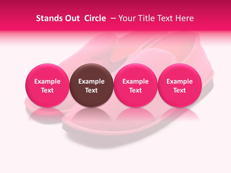 Lady Pink Slippers With Soft Shadow On White Background PowerPoint Template