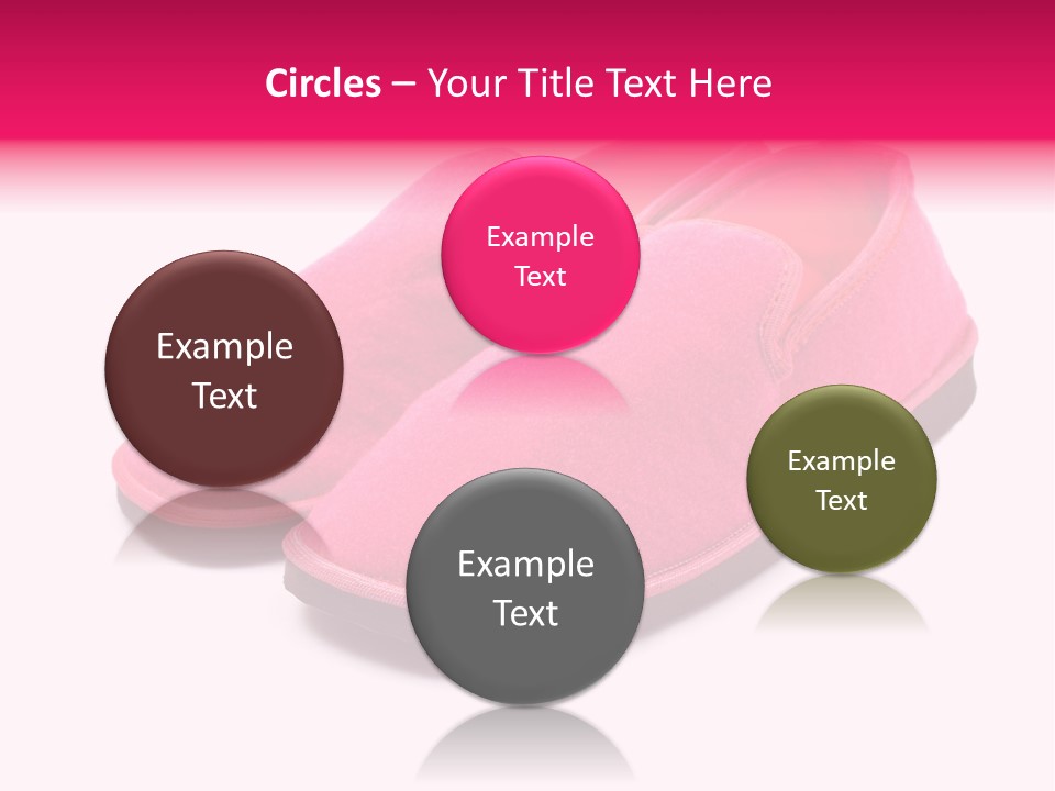 Lady Pink Slippers With Soft Shadow On White Background PowerPoint Template