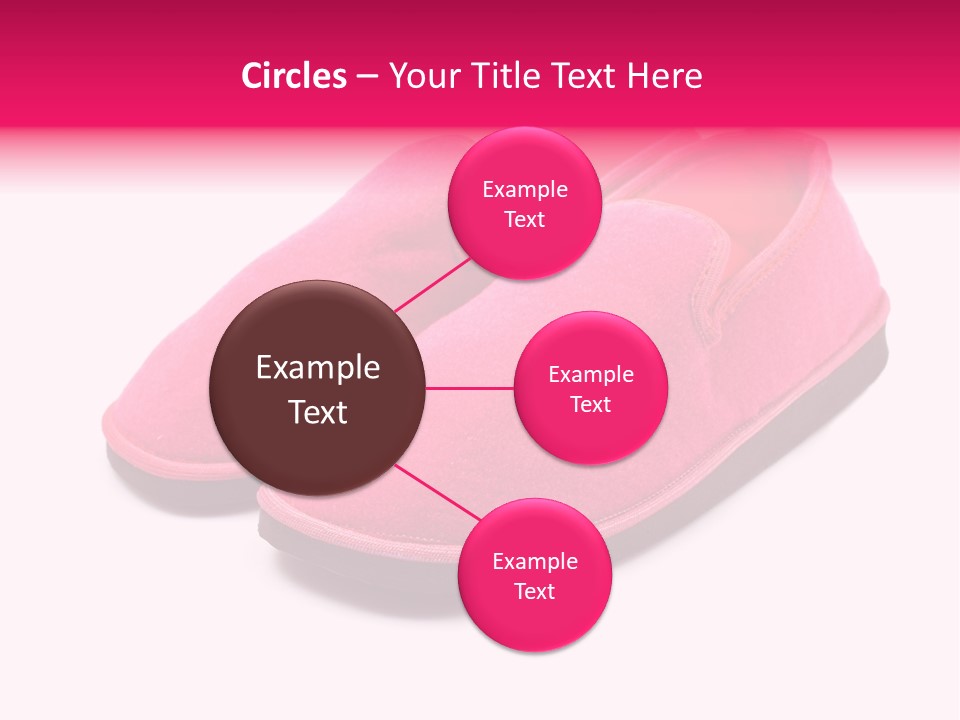 Lady Pink Slippers With Soft Shadow On White Background PowerPoint Template