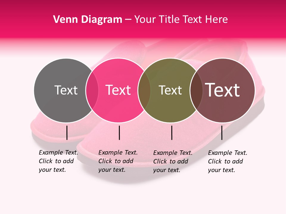 Lady Pink Slippers With Soft Shadow On White Background PowerPoint Template